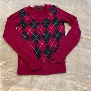 Tommy Hilfiger Argyle Sweater 100% Cotton